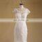 Elegant Scoop Neckline Mermaid Sexy See Through Back Beads & Lace Chapel Train Wedding Dress