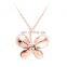 Hot Sale Beautiful Rose Gold Jewelry Butterfly Purple Crystal Pendant Necklace For Party Weeding