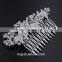 New Women Silver Bridal Wedding Flower Crystal Rhinestones Pearls Hair Clip Comb