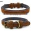 Double-layered matte leather pet collar brass accessories dog collar pet supplies