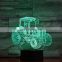 Tractors 3D Lamp Night Light LED Bulb Multi-color Flash Fade Holiday Props Christmas Gifts For Boy Home Decor