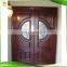 China prehung wooden exterior door mahogany front door with glass outside door