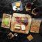 Wholesale Natural Eco Friendly Wood Bamboo Cutting Cheese Boards Slide Out Drawers With 4 Knifes Set