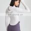 Women Slim Compression Half Zipper Sports Yoga Hoodie Gym Fitness Wear Pullover Crop Top Long Sleeve Workout Exercise Jacket