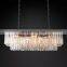 1920S ODEON Multi-layer  Modern Rectangular Tier Crystal  LED  Indoor Decoration Chandelier For Living Room Restaurant Bedroom
