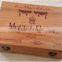 Natural Pine Wood Handmade Wine Bottle Gift Box With Rope Handle