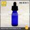 bottle 30ml 1 oz. Boston Round Bottle blue Glass Bottles with Dropper Caps