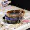 Wholesale latest design fashion leather diamond bracelet,bracelet jewelry