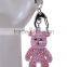 Rhinestone Embellished Little Bear Design Keychain, Fuchsia