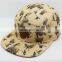 Custom print 5 panel cap, leather patch logo cap, dog print cap