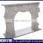 Hunan white marble natural carved indoor fireplace
