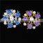 Factory wholesale fashion jewelry multifunctional flower rhinestone scarf clip brooch