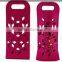 foldable red felt body double bottle durable wine bag tote bag custom logo felt wine bag