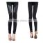 2015 New Fashion Slim Fit Women Ladies Sexy Stretch Stripe Cotton Faux Leather Black Legging pictures of pants Guangzhou OEM F97