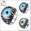 Men's Stainless Steel Gothic Skull Dragon Claw Evil Devil Eye Biker Ring vintage Silver green White Ancient