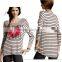 wholesale fashion design ladies strip shirt womens loose shirt