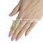 Girls Womens Ring Jewelry Punk Rhinestone Gold Plated Crystal Double Finger Adjustable Knuckle Rings