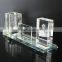 High Quality Crystal Office Set With Card & Pen Container
