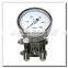 Special differential pressure gauge with 4" diameter bottom connection for low pressure