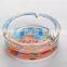 round shape glass ashtray with decal for wholesale