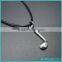 2016 Newest Fashion S925 Note Music Notation Sterling Silver Pendant Leather Vintage Men Necklaces for Women Silver Jewelry