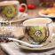 Jingdezhen hand drawing Latte machiatto coffee cup with plate and spoon                        
                                                                                Supplier's Choice