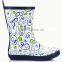 elegant floral ladies rubber rain boot with floral pattern