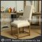 US country style square back upholstered linen dining chair