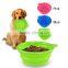 OEM 1 Color Tableware 100% Food Grade Collapsible Silicone Pet Bowl