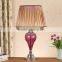 chrome brushed nickel base high quality Purple Glass Table Lamp