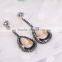 Gold Stud Earrings, Cello Shape Crystal Zircon Earring Brass Golden Earring Jewelry