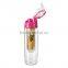 Cheap Disposable bpa free plastic water bottles BPA free subzero fruit infuser water bottle