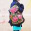 China ethnic embroidery woman canvas hiking backpack
