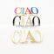 Custom brand logo printed Decorative handbag metal tags