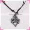 Heart with cross pendant necklace, for religion custom vintage necklace