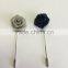 men's Metal flower lapel pin with net design