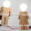 Handcrafted Wooden original Boy and Girl desk lamp