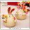 Thin rabbit rabbit couples rustic style to pick a flower