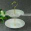 Stocks White Two Tier Ceramic Cake Serving Plate Cake Plates