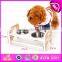 2016 lovely wooden pet food bowl for animal, top fashion wodoen pet food bowl W06F013