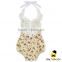 0-2 Years Summer Cotton Flower Printed Halter Lace Froal Infant Newborn Baby Girl Vintage Romper Clothes