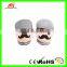 Hot sale cute uncle face cartoon slippers plush women winter shoes wearing glasses