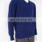 High Quality 12GG Casual Men's V-neck 100% Cashmere Sweater With Elbow Patches