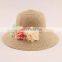 Sunscreen Basin Cap Sunshade Straw Hat Flower Pure Colour Beach Hat