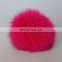 Hot pink real fox fur pompom fashion fur plush pompon accessory
