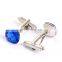 Luxury cufflinks blue crystal square for mens cuff