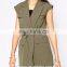 Ladies Removable Utility Belt Sleeveless Trench Jacket