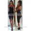 Amigo 2017 new design black spaghetti strap slit midi bandage dress sexy evening dresses for girls party