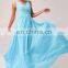 Grace Karin 5 Colors Ladies V-Neck Sleeveless Chiffon Simply Sky Blue Evening Dress Gowns CL6010-3