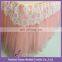 TC091 Pink wedding table skirting designs 8' rectangular table tulle puffy skirt